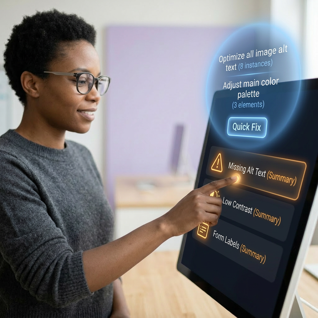 Interfície d'Intel·ligència Artificial analitzant contrast i accessibilitat